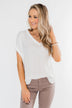 Basic Beauty V-Neck Short Sleeve Top- Ivory
