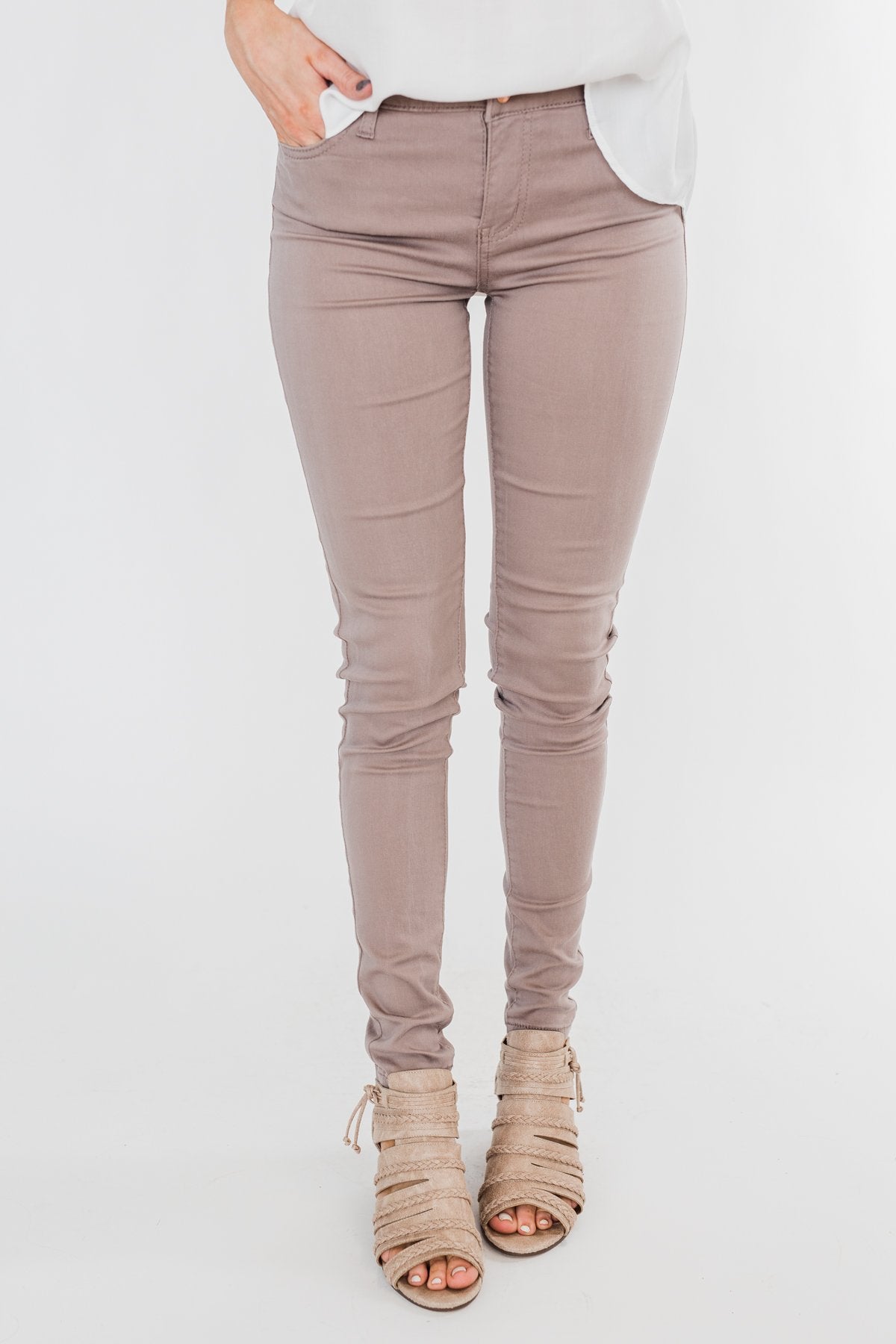 Celebrity Pink Skinny Jeans- Taupe