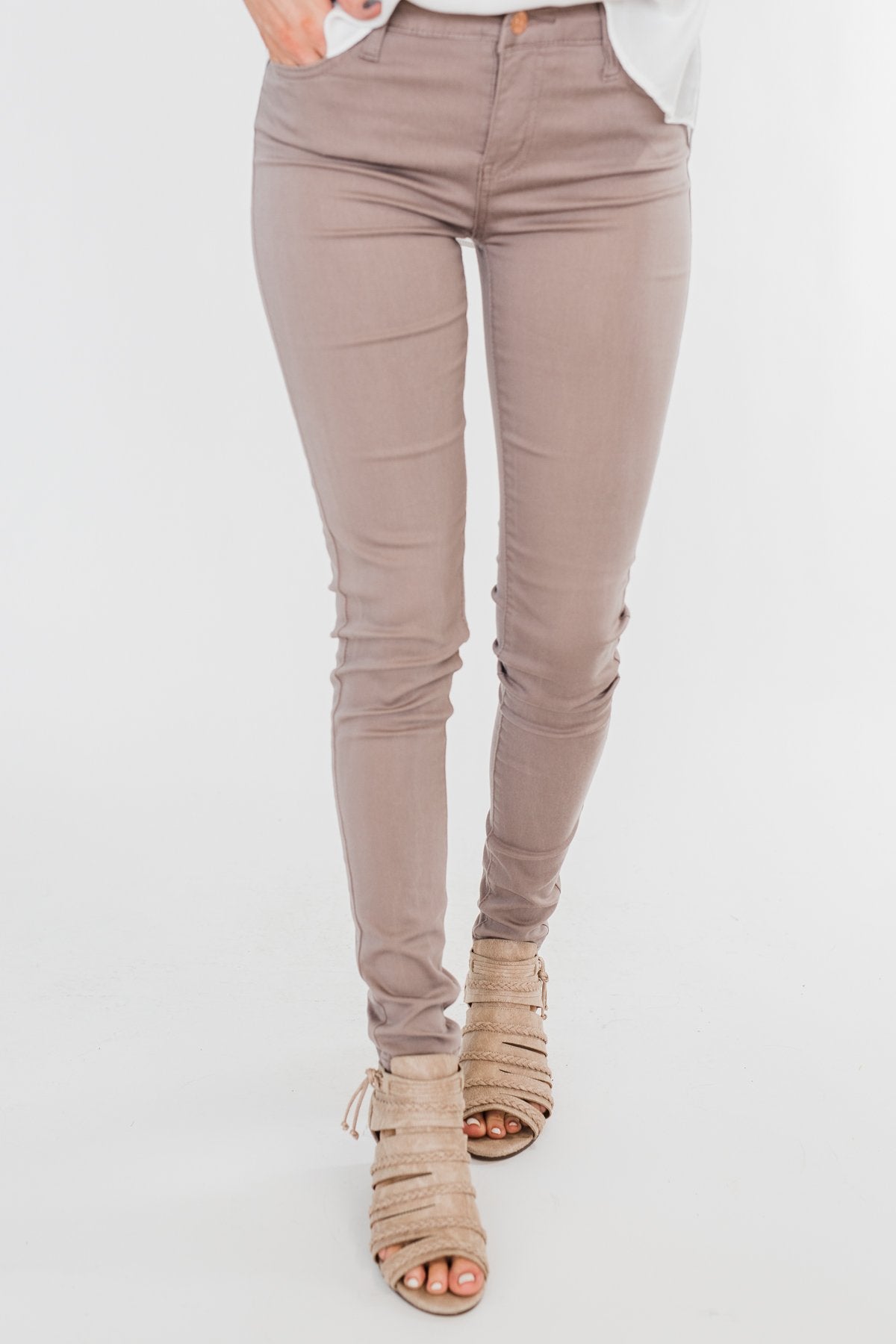 Celebrity Pink Skinny Jeans- Taupe