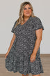 Midnight Memories Floral Tiered Dress- Black