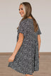 Midnight Memories Floral Tiered Dress- Black
