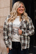From Now On Plaid Button Top- Sage