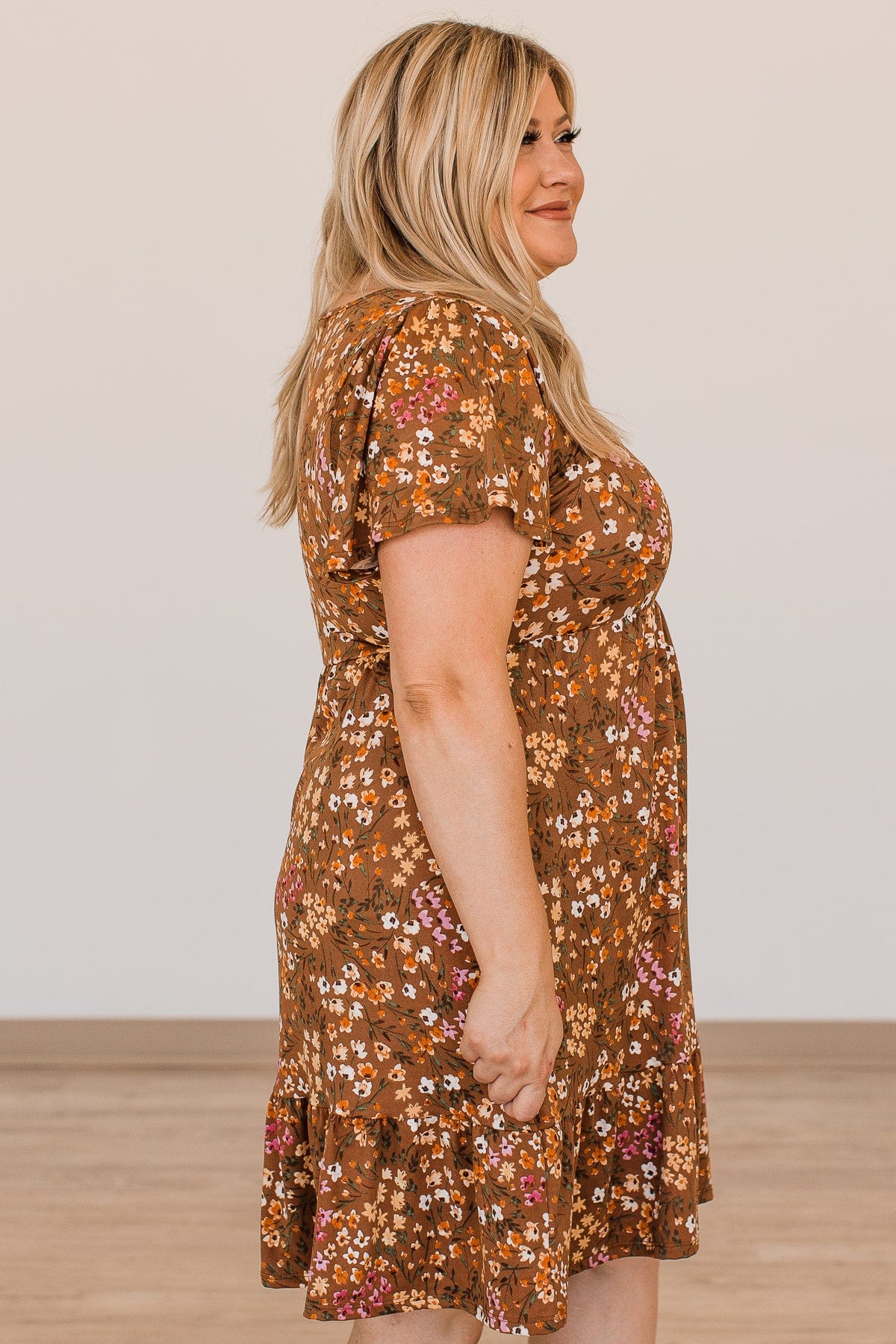 That Forever Feeling Floral Dress- Brown