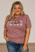"Hello Pumpkin" Graphic Tee- Mauve