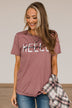 "Hello Pumpkin" Graphic Tee- Mauve
