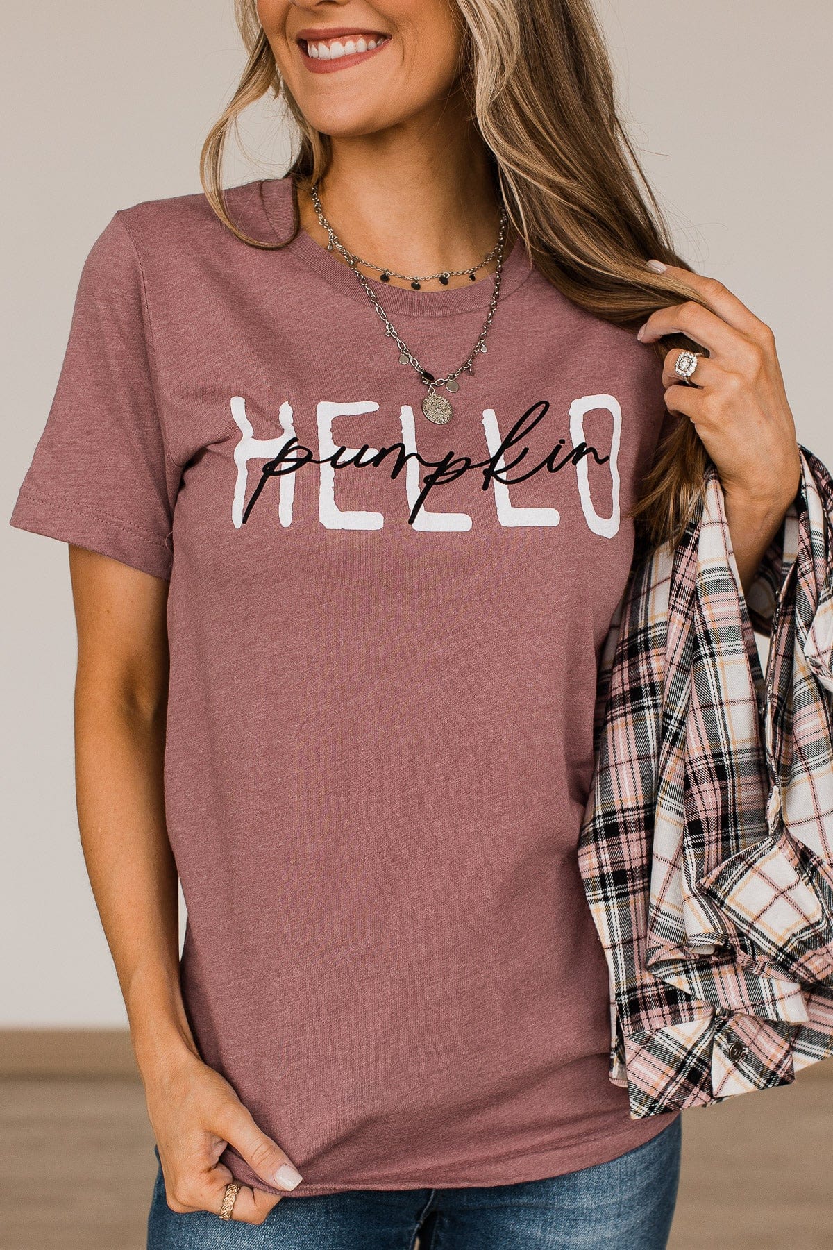 Hey Pumpkin V Neck Graphic Tee