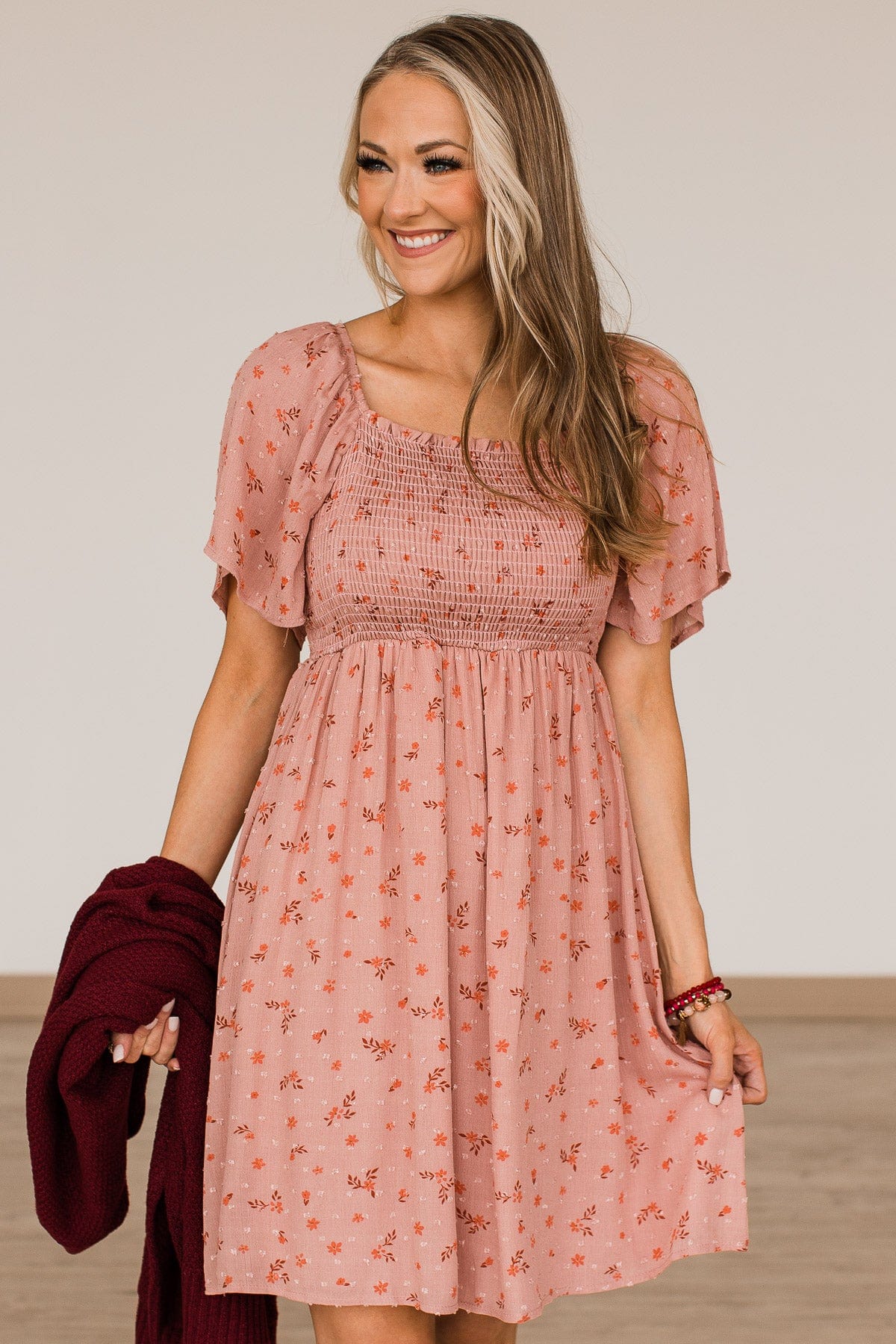 Dream Without Limits Floral Dress- Rose Pink