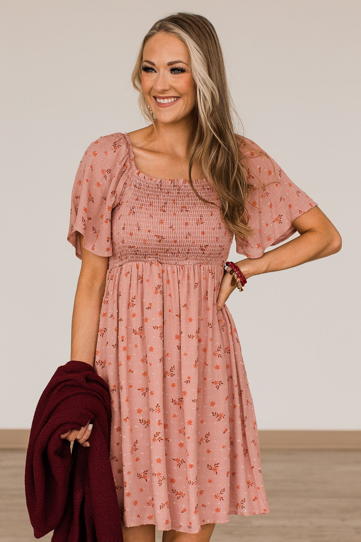 Dream Without Limits Floral Dress- Rose Pink