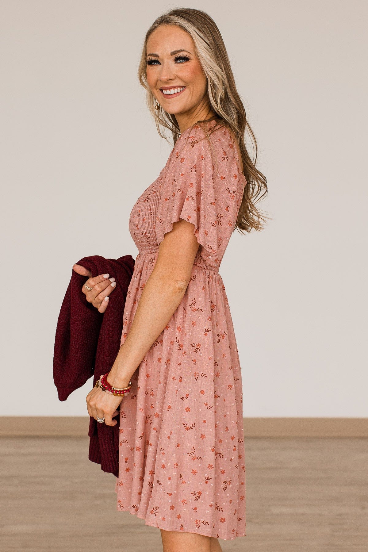 Dream Without Limits Floral Dress- Rose Pink