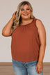 Make Me Yours Ruffle Tank Top- Rust