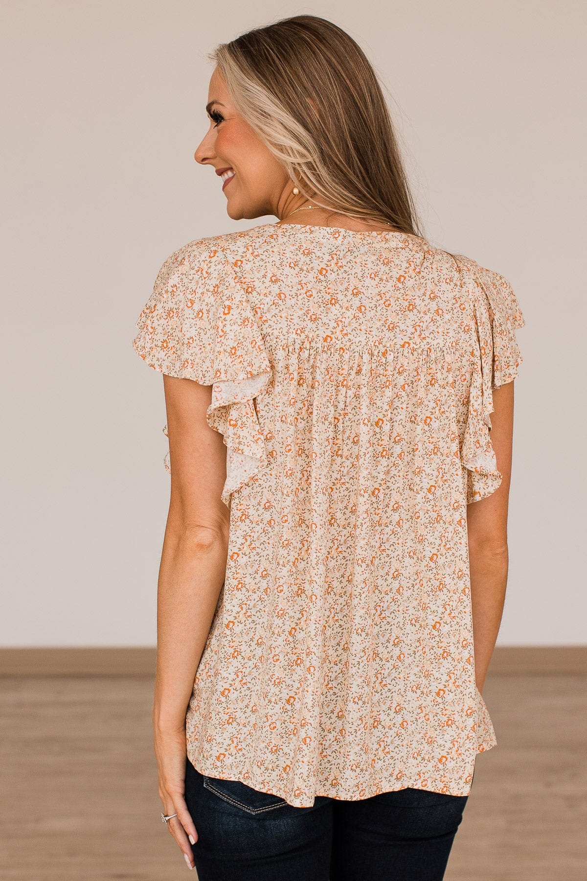 Sending All My Love Floral Blouse- Cream