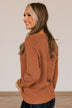 No Regrets Brushed Knit Sweater- Dark Camel