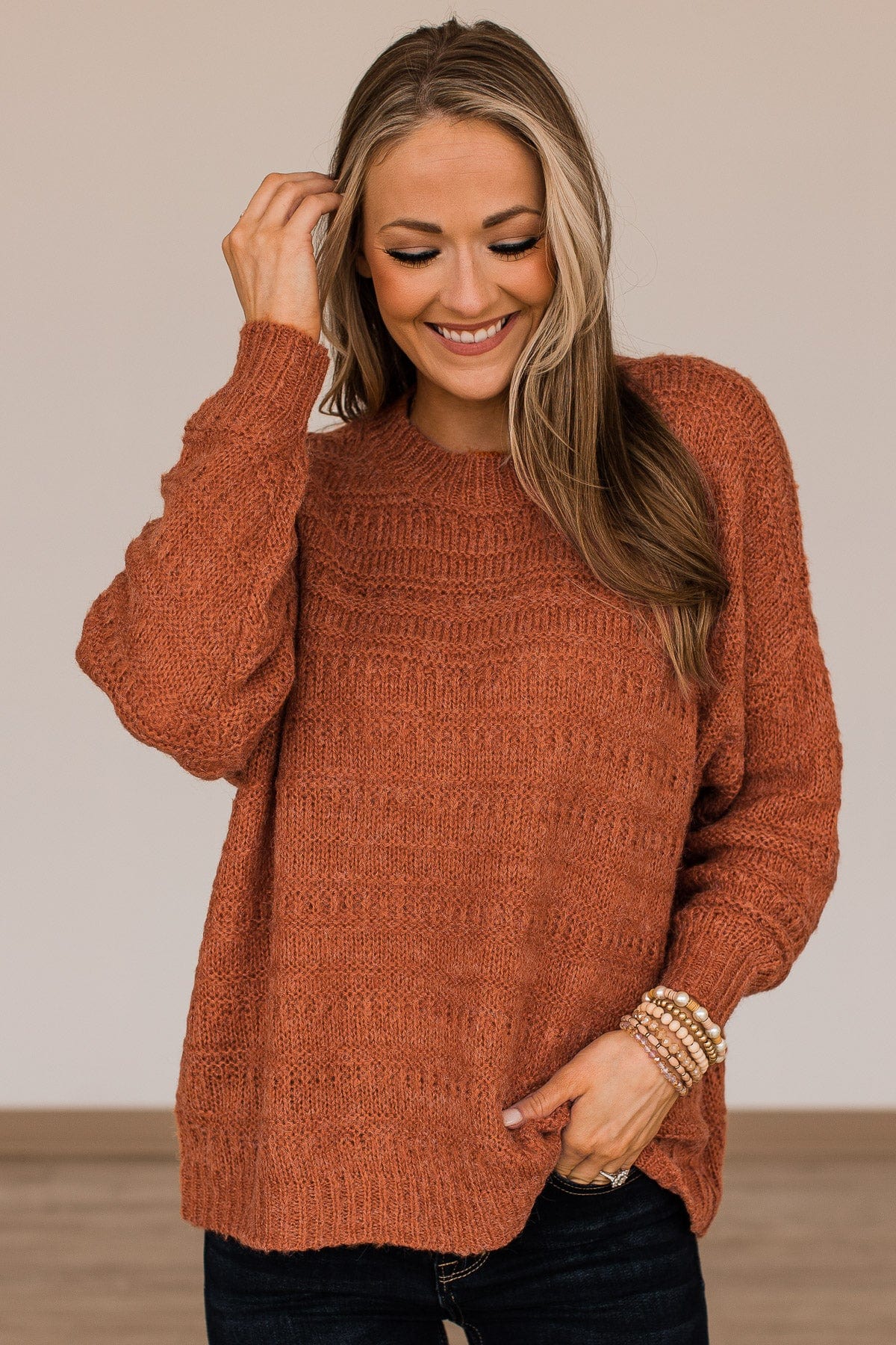 Burnt orange color sweater sale