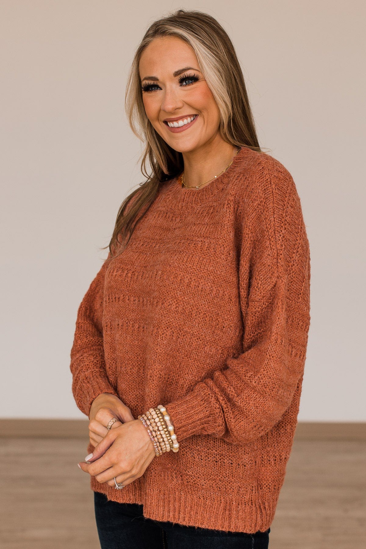 Burnt orange color sweater sale