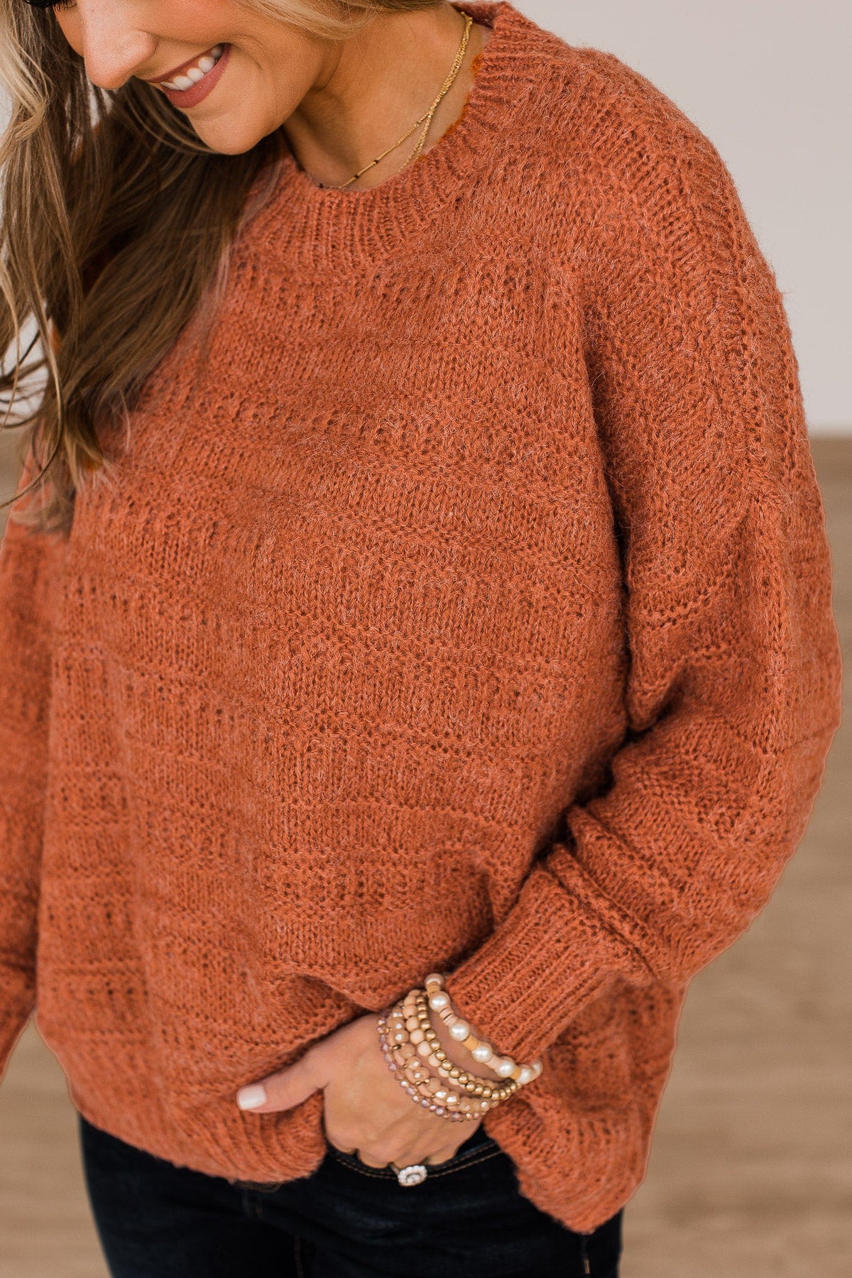 See The Good Knit Sweater- Burnt Orange