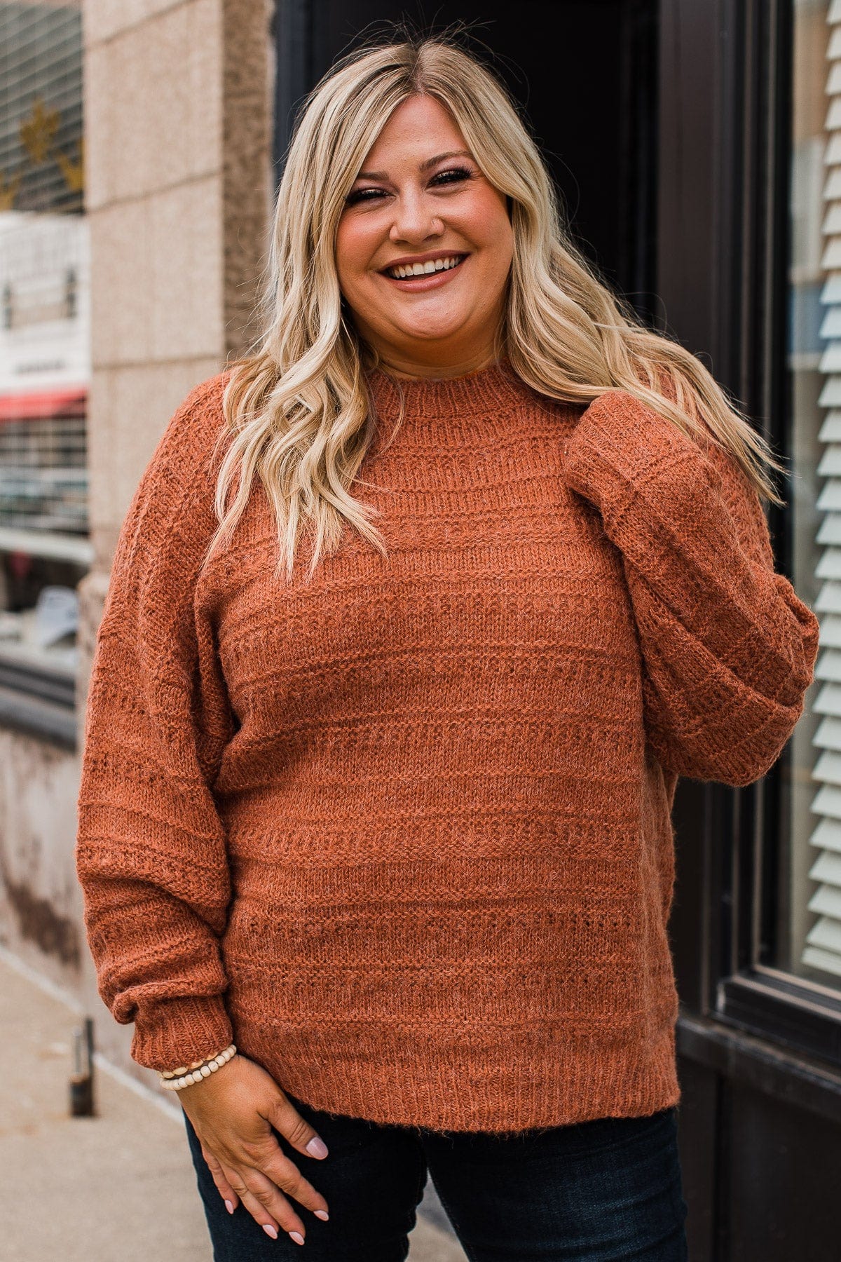 See The Good Knit Sweater Burnt Orange The Pulse Boutique