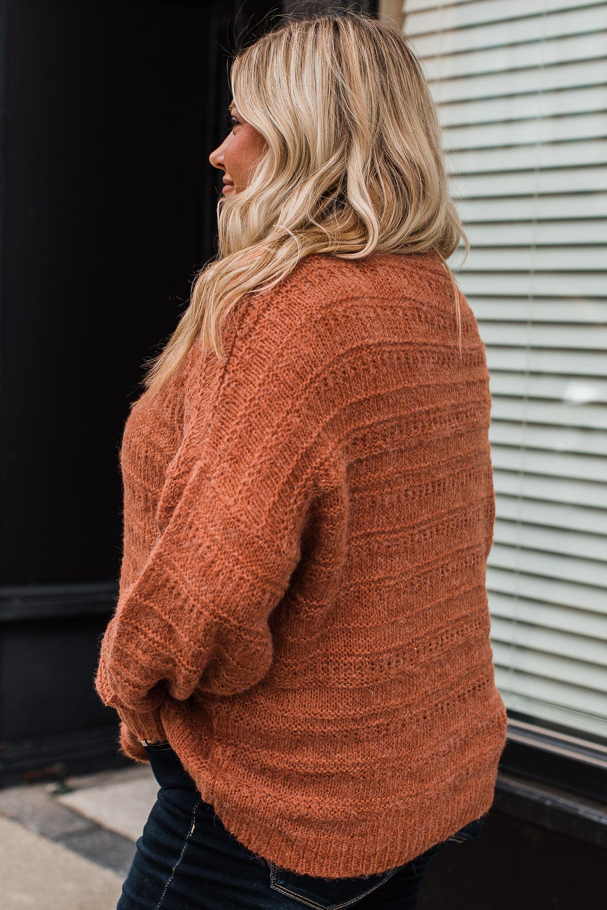 Burnt orange on sale chunky sweater