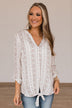 Keep Your Head Up Printed Blouse- Ivory