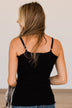 Happiness Is Within Ribbed Knit Tank- Black