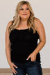 Happiness Is Within Ribbed Knit Tank- Black