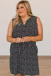 Always Impeccable Floral Sleeveless Dress- Black