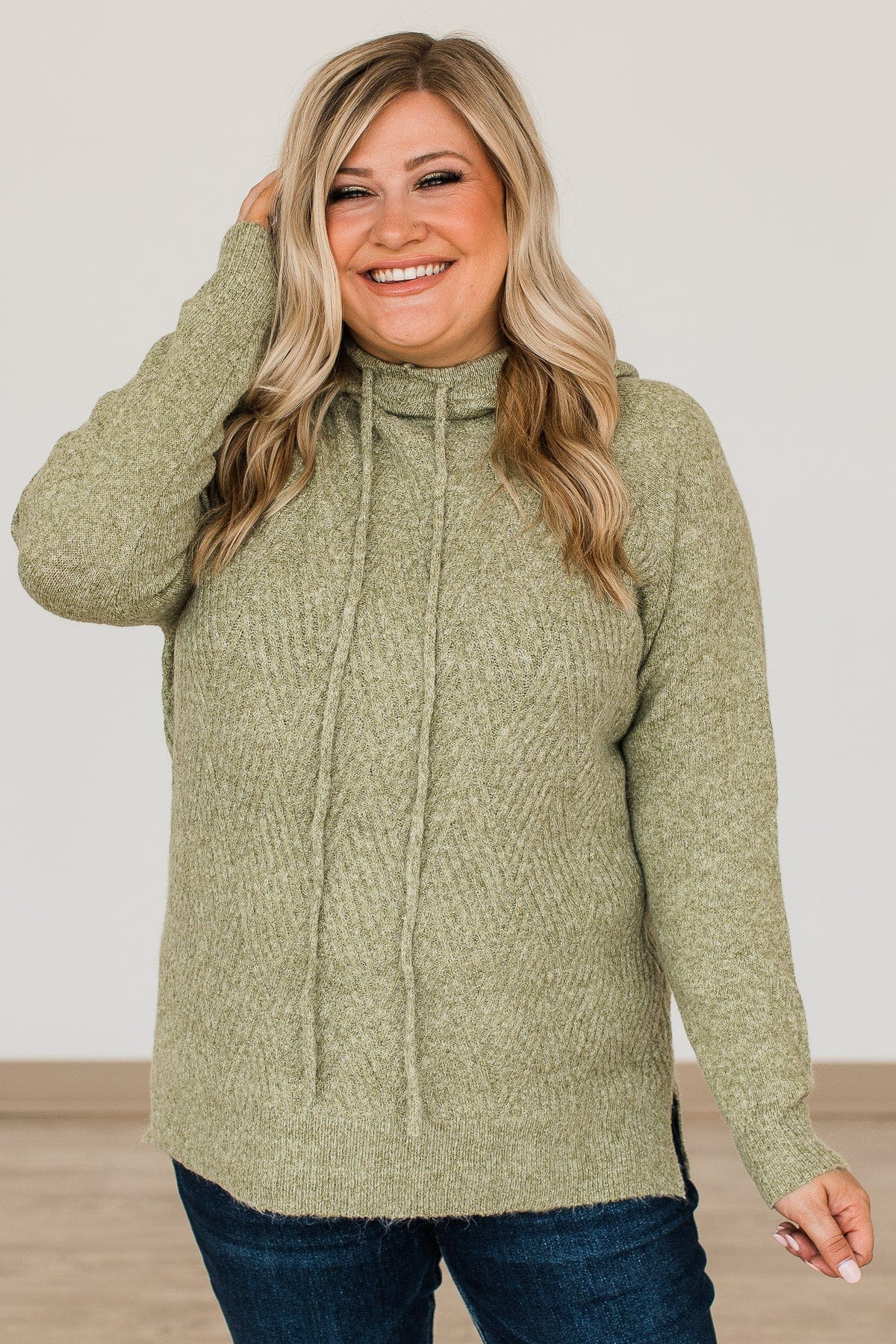 Make Today Great Hooded Sweater- Olive