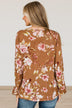 Lost On You Floral Blouse- Brown