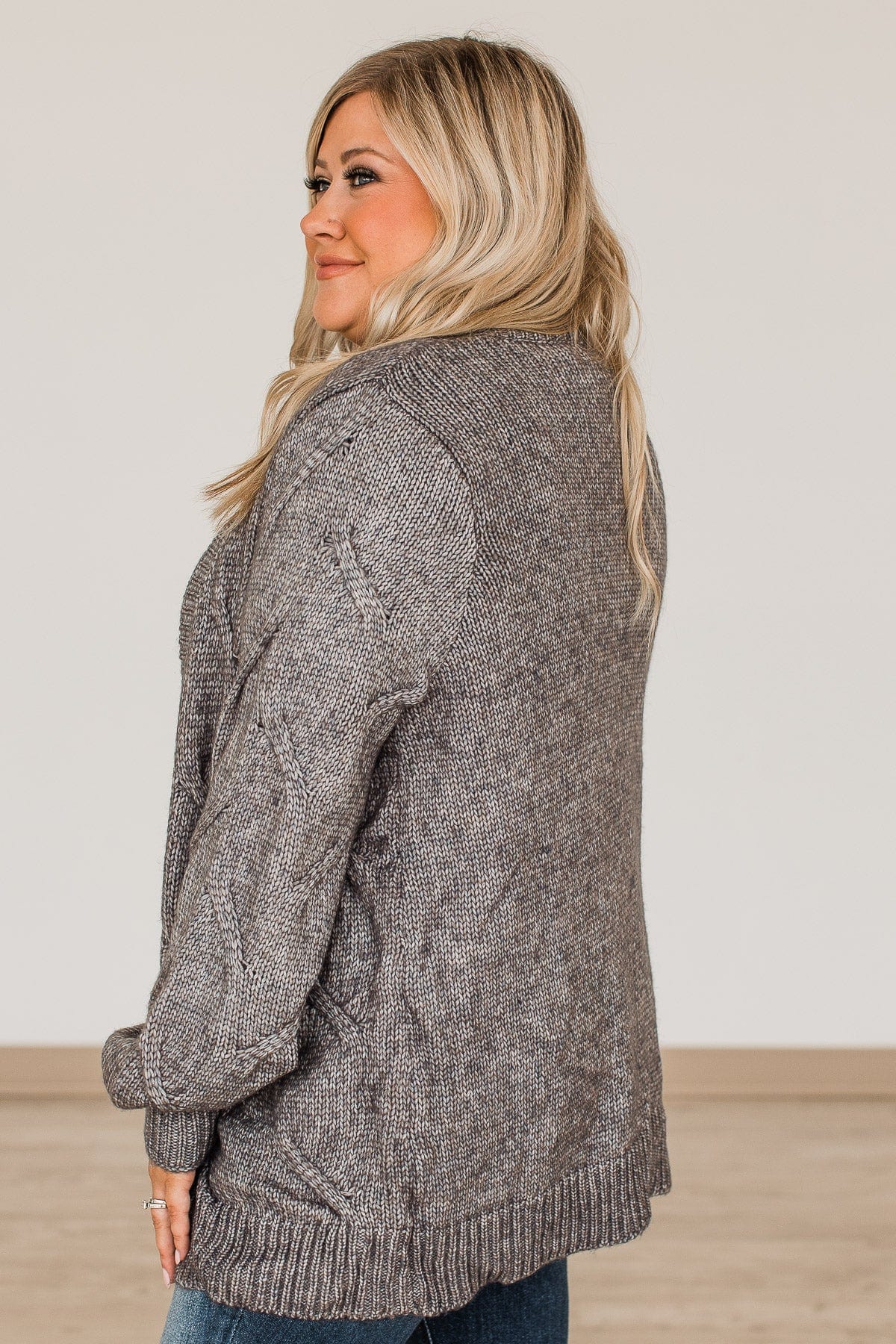 Make Your Own Path Knit Cardigan- Charcoal