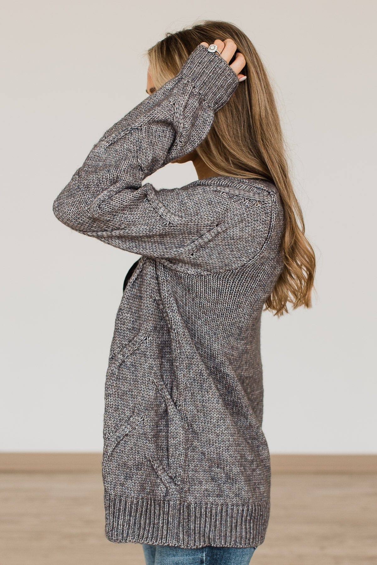 Make Your Own Path Knit Cardigan- Charcoal