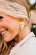 Spicing Things Up Leaf Dangle Earrings- Gold