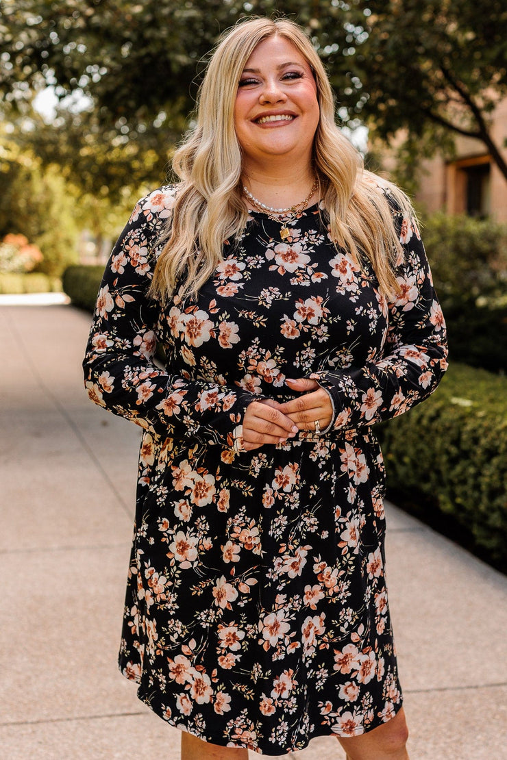 Adorn Your Dreams Floral Dress- Black – The Pulse Boutique