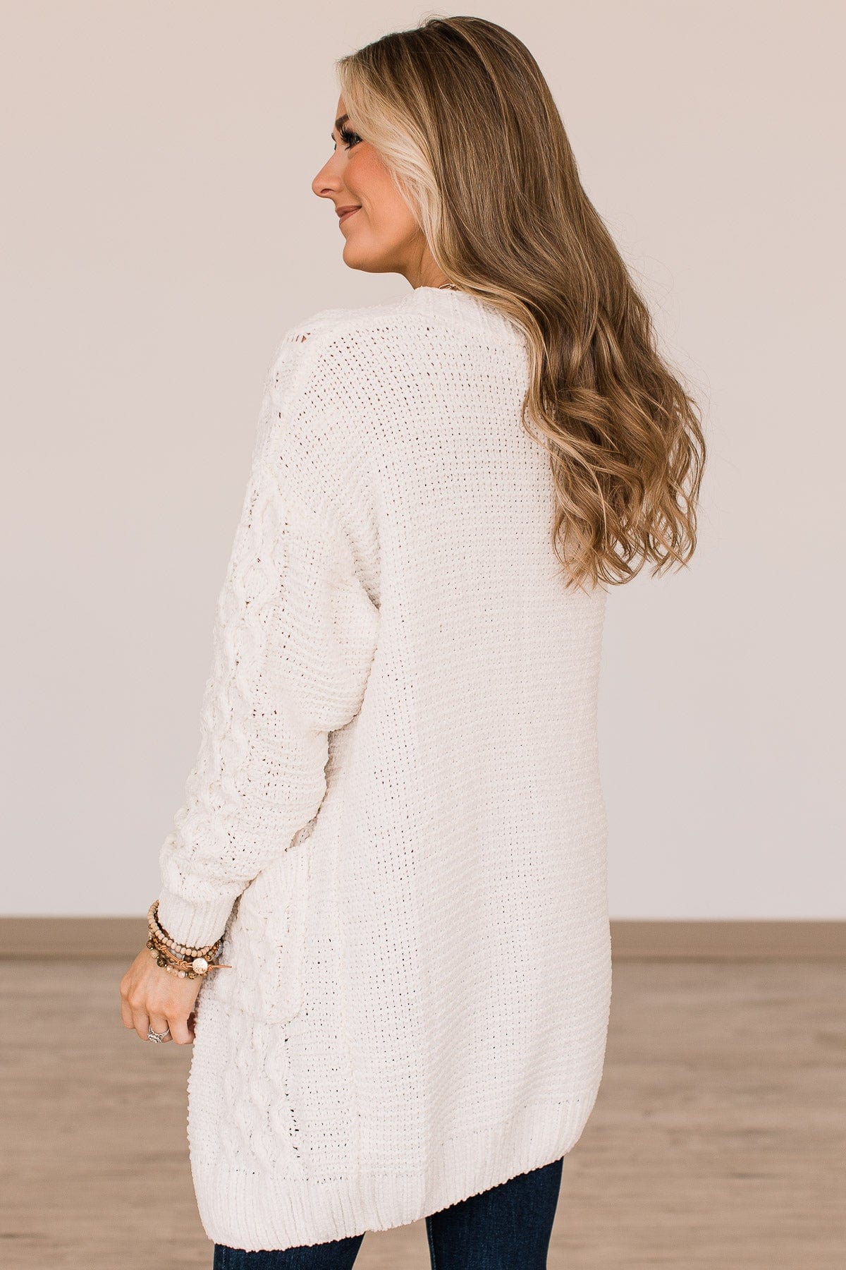 Feeling Chilly Knitted Cardigan- Ivory