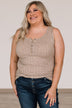 Seek Out Adventure Knit Tank Top- Light Taupe