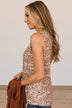 Yours Truly Leopard Print Tank Top- Light Mocha