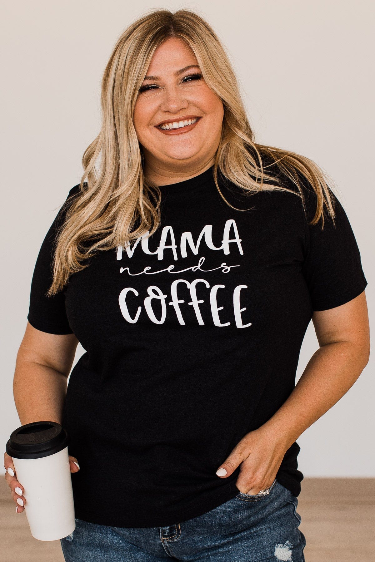 "Mama Needs Coffee" Graphic Tee- Black