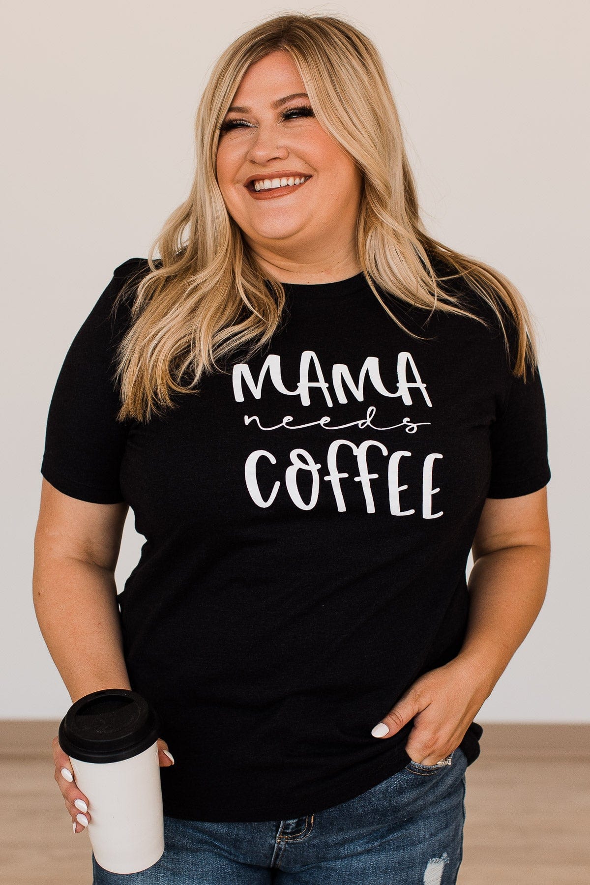 "Mama Needs Coffee" Graphic Tee- Black