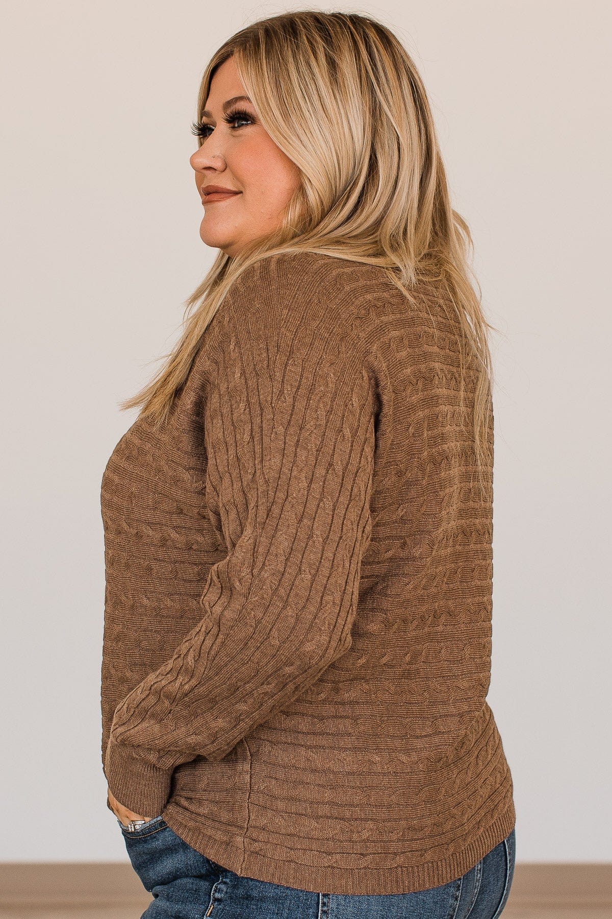 Strive To Stand Out Knit Top- Mocha