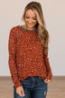 All For Me Floral Raglan Top- Rust