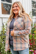 Right Place, Right Time Flannel Button Up Top- Slate
