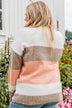 Unleash Your Shine Color Block Sweater- White, Mocha, & Pink