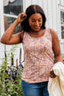 Love To Give Floral Tank Top- Taupe & Pink