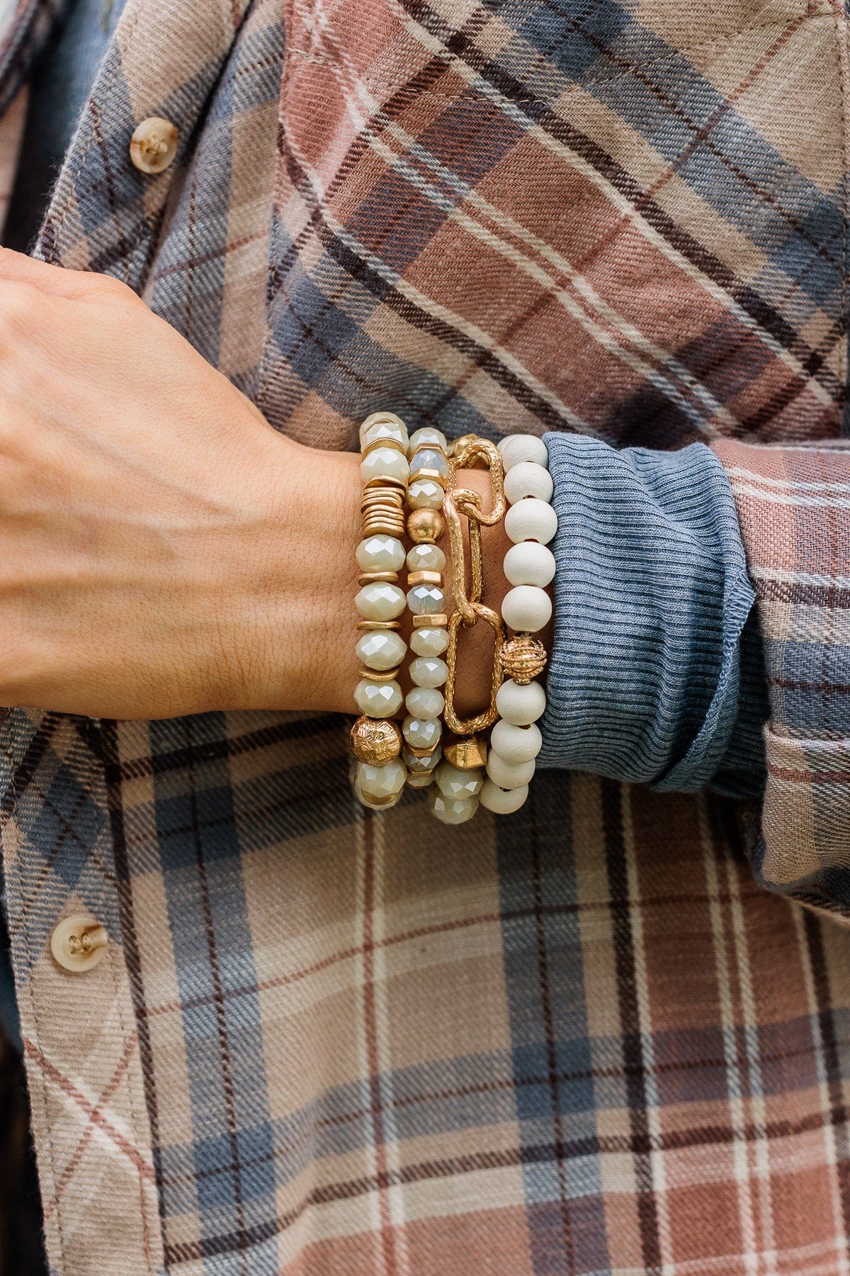 Shine Like Never Before Bracelet Set- Ivory