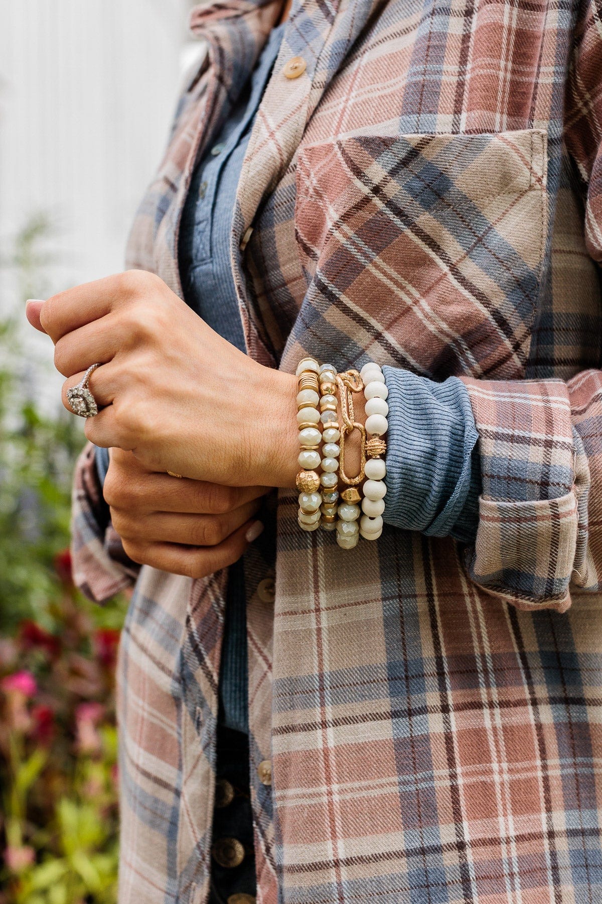 Shine Like Never Before Bracelet Set- Ivory