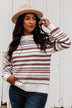 Looking For Love Striped Sweater- Ivory & Brown