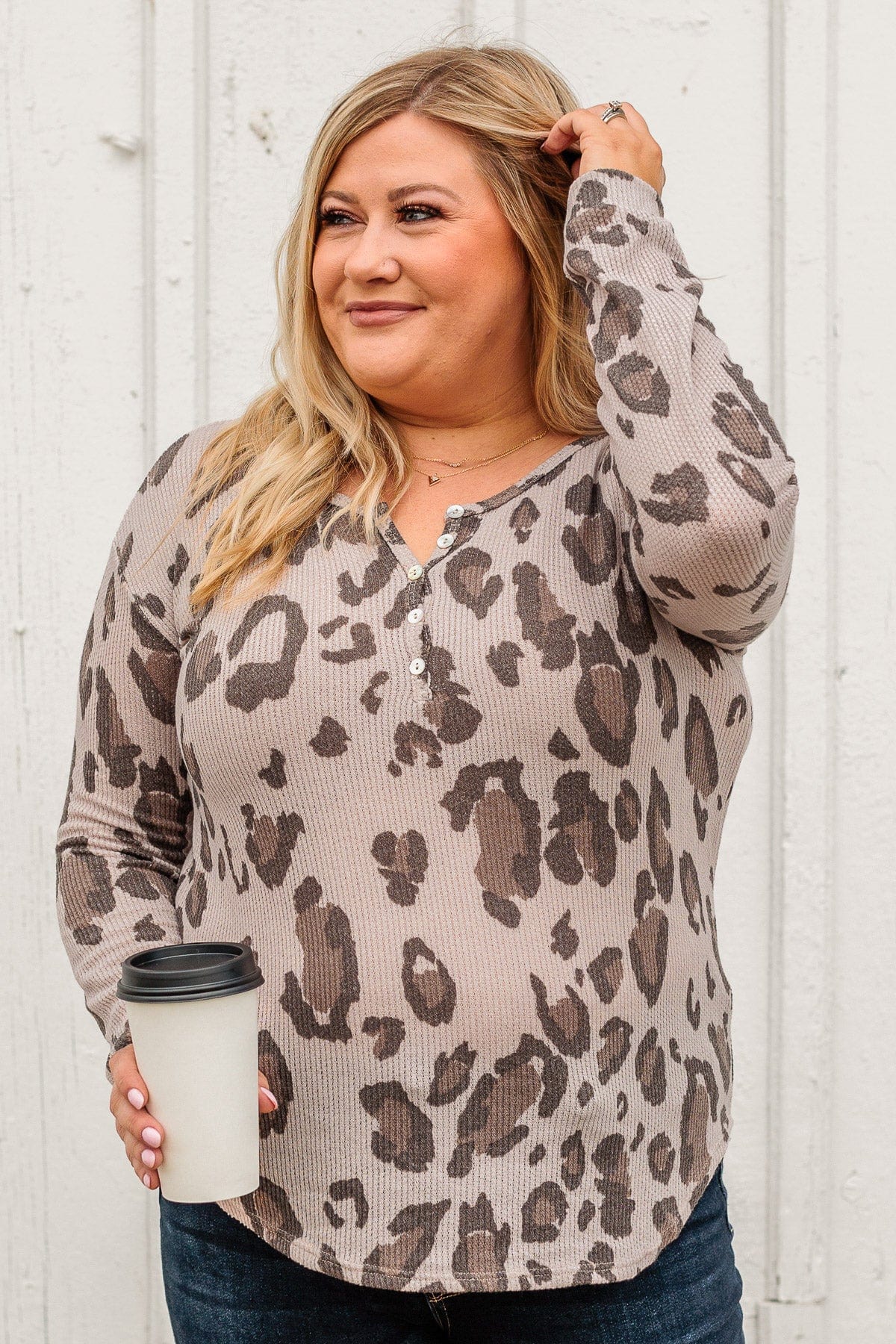 Venture On The Wild Side Knit Top- Light Taupe