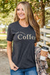 "Mama Needs Coffee" Graphic Tee- Dark Heather Grey