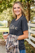 "Mama Needs Coffee" Graphic Tee- Dark Heather Grey