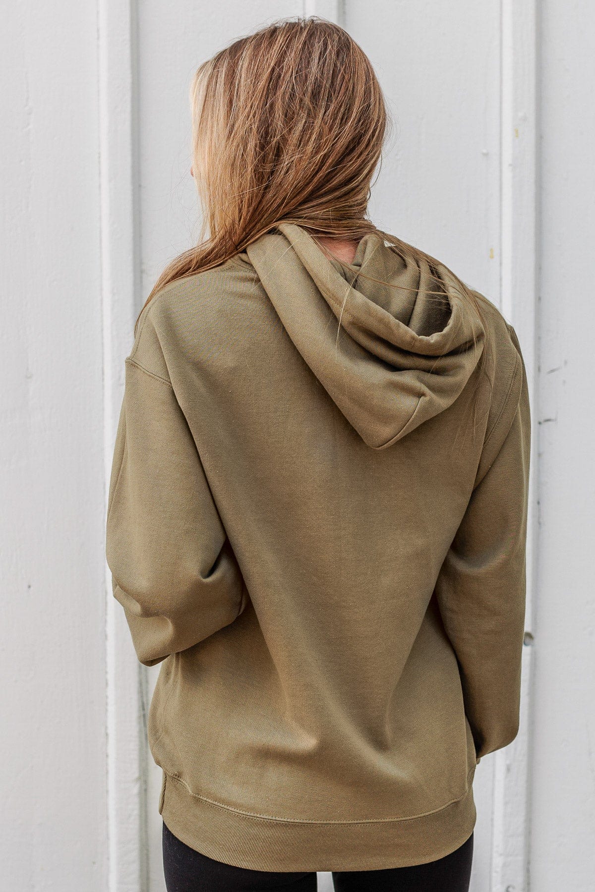 "Happiness Begins With Sweater Weather" Hoodie- Olive
