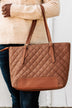 Wanting More Quilted Purse- Tan