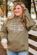 "Happiness Begins With Sweater Weather" Hoodie- Olive